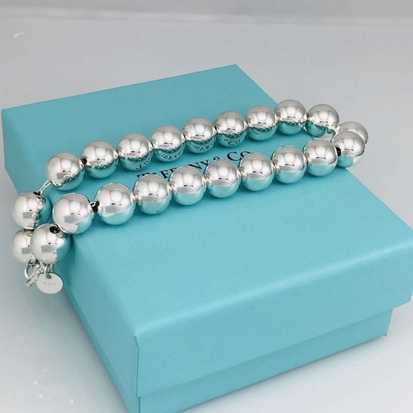 Tiffany HardWear Ball Bracelet in Sterling Silver 10mm Beads - 8.5" Large - Picture 3 of 5